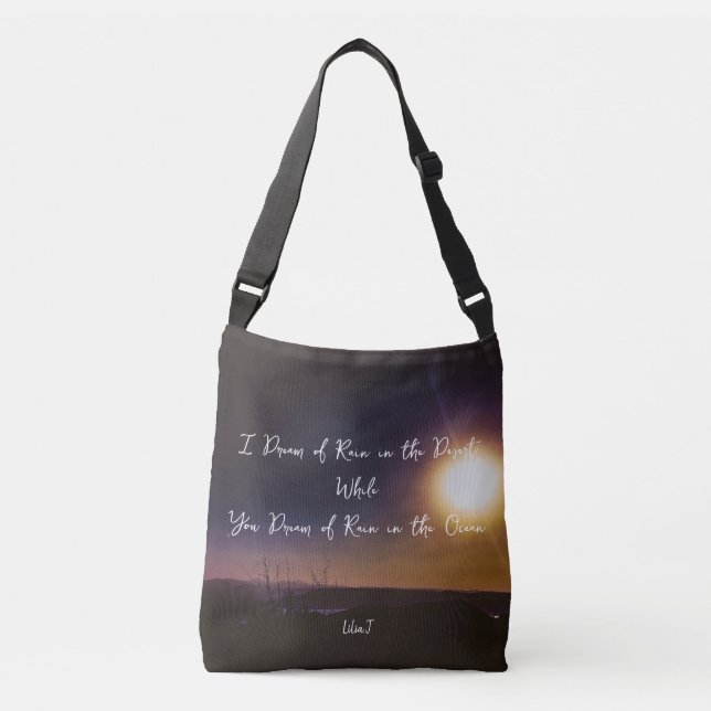 Bolsa cruzada "Lluvia en el desierto" (Anverso)