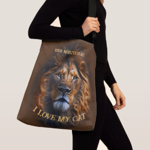 Bolsa cruzada para su nombre personalizado "I Love