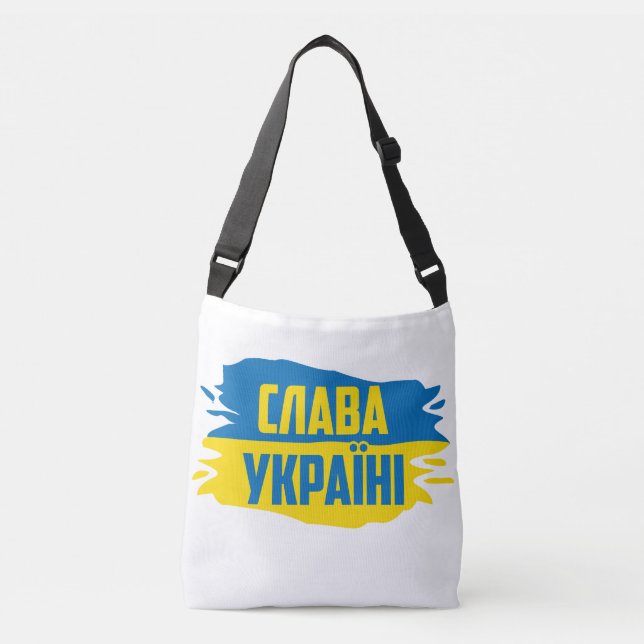 Bolsa cruzada Slava Ukraini, gloria a Ucrania (Anverso)