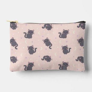Bolsa Cute Gris Gato Cierre Rosa