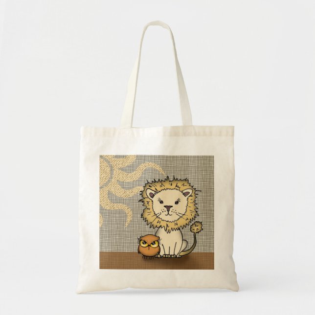 Bolsa Cute Lion y Owl Tote (Frente)