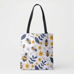 Bolsa de abejas y motivos florales estilizados