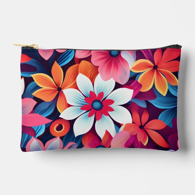 Bolsa de accesorios con estampado floral lindo (Anverso)