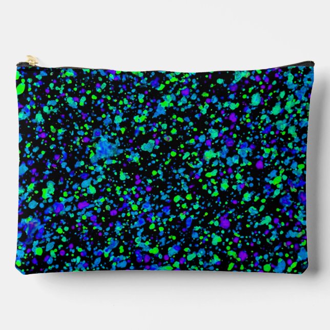 Bolsa de accesorios con salpicaduras azules (Anverso)