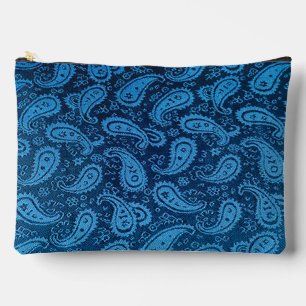 Bolsa de accesorios cosméticos "Doble azul paisley