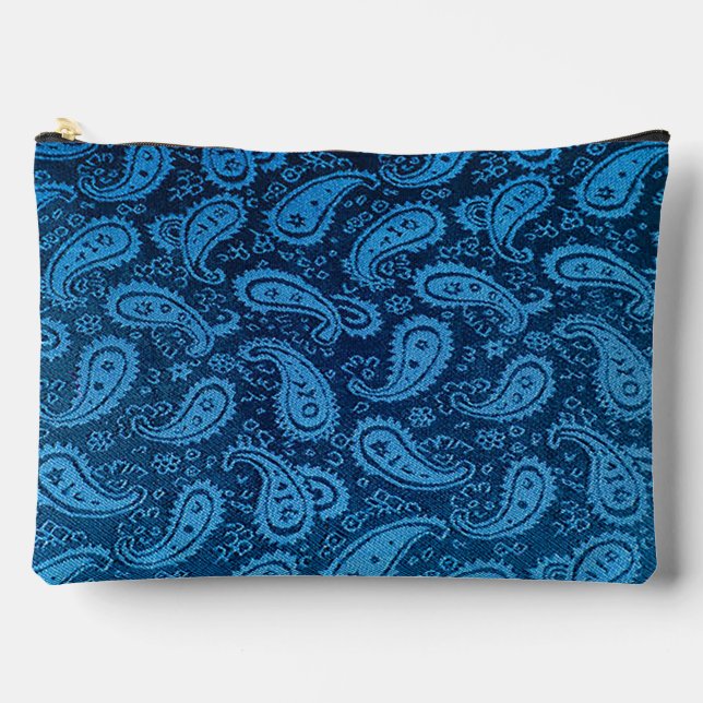 Bolsa de accesorios cosméticos "Doble azul paisley (Anverso)