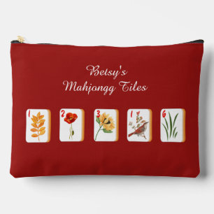 Bolsa de accesorios de baldosas de Mahjong de flor