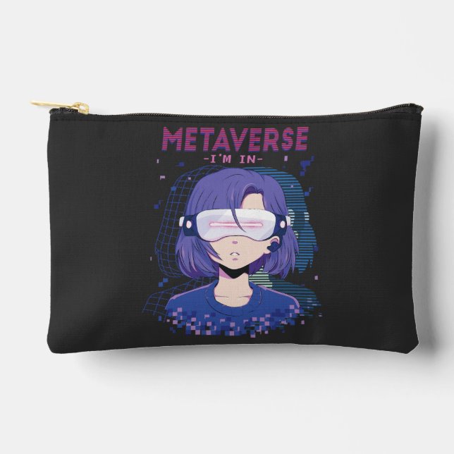 Bolsa de accesorios de chica de anime con gafas de (Anverso)
