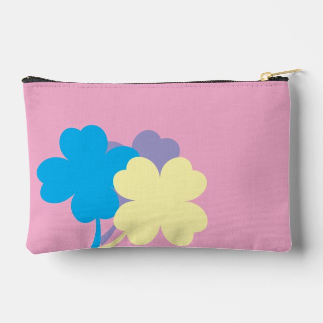 Bolsa de accesorios de color rosa pastel fresco (Reverso )