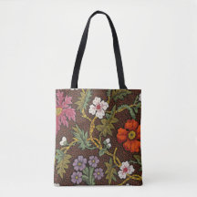 Bolsa de accesorios de dibujo botánico victoriano