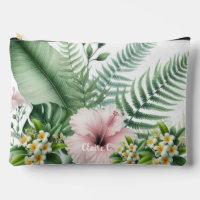 Bolsa de accesorios de follaje de plumeria tropica