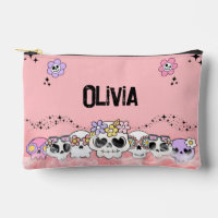 Bolsa de accesorios de Halloween con calavera góti