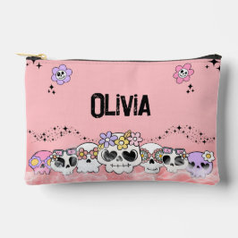 Bolsa de accesorios de Halloween con calavera góti