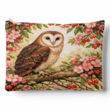Bolsa de accesorios de lechuza común en árbol flor