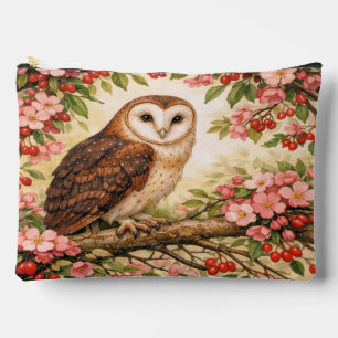 Bolsa de accesorios de lechuza común en árbol flor