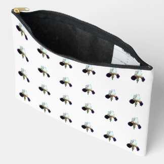 Bolsa de accesorios de lirio morado y blanco