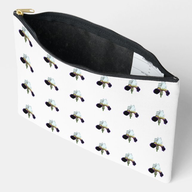 Bolsa de accesorios de lirio morado y blanco (Abierto)