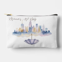 Bolsa de accesorios de paisaje urbano al acuarela