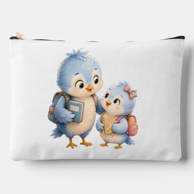 Bolsa de accesorios de pájaro azul lindo (Anverso)