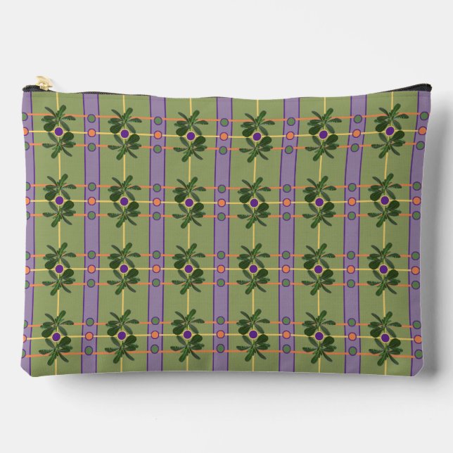 Bolsa de accesorios de rayas de lavanda pálido con (Anverso)