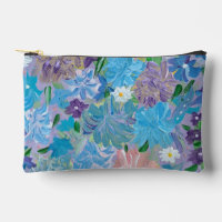 Bolsa de accesorios florales de niebla morada