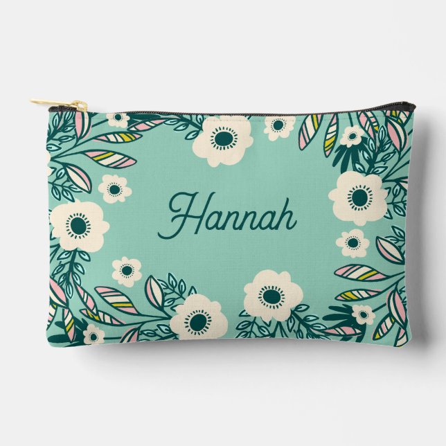 Bolsa de accesorios florales de primavera – Blanco (Anverso)