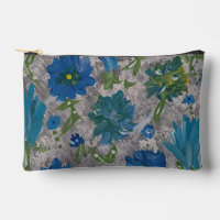 Bolsa de accesorios florales turquesa de margarita