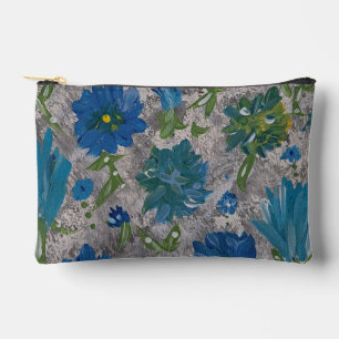 Bolsa de accesorios florales turquesa de margarita