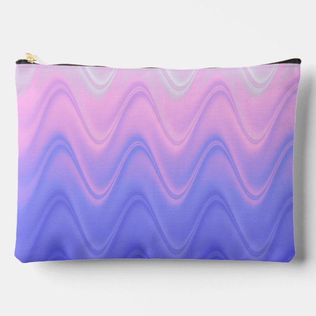 Bolsa de accesorios grande abstracta rosa púrpura  (Anverso)
