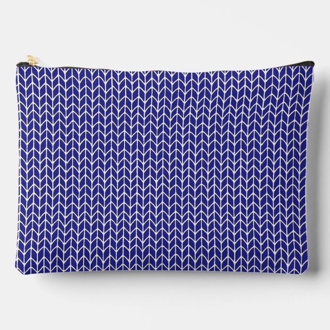 BOLSA DE ACCESORIOS GRANDE DE PUNTO AZUL REAL (Anverso)