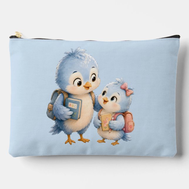 Bolsa de accesorios Hermano Pájaro Azul Lindo (Anverso)