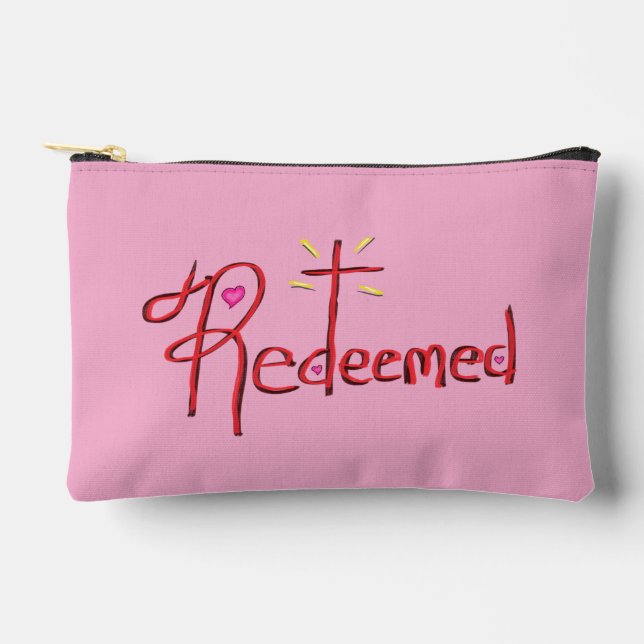Bolsa de accesorios negra y rosa ‘Redimida’ (Anverso)