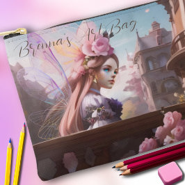 Bolsa de accesorios para acuarela rosa de inspirac