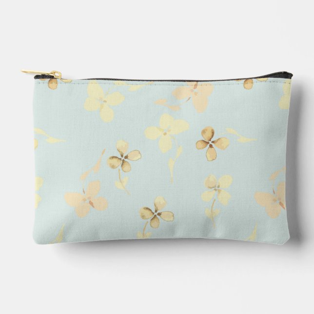 Bolsa de accesorios pequeña, con diseño floral. (Anverso)