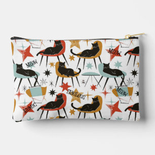 Bolsa de accesorios Retro Swanky Gato Negro Atómic