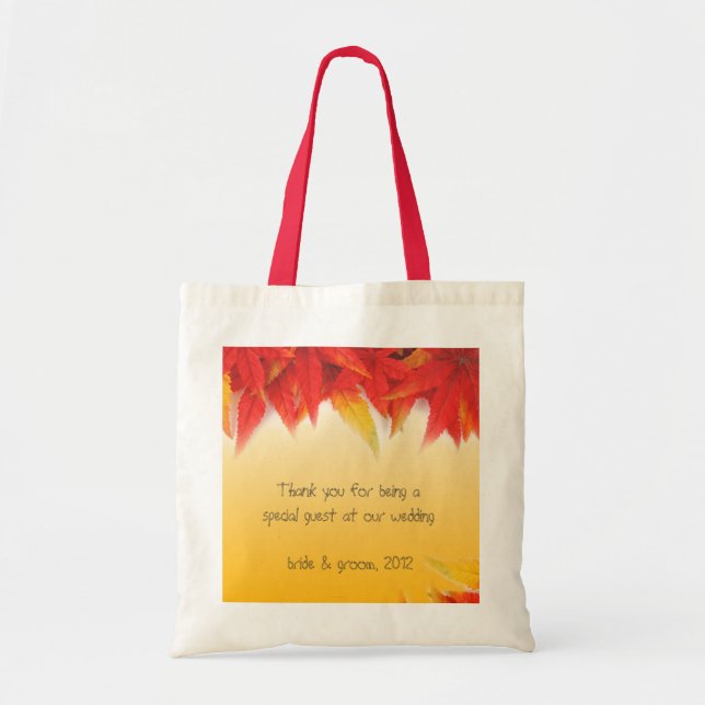 bolsa de agradecimiento de hojas rojas de otoño (Frente)