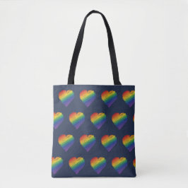 Bolsa de aleta cardíaca con garabato de arcoiris