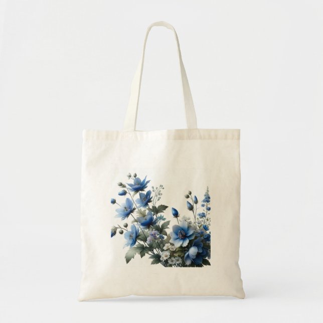 Bolsa de aleta con flores azules (Frente)