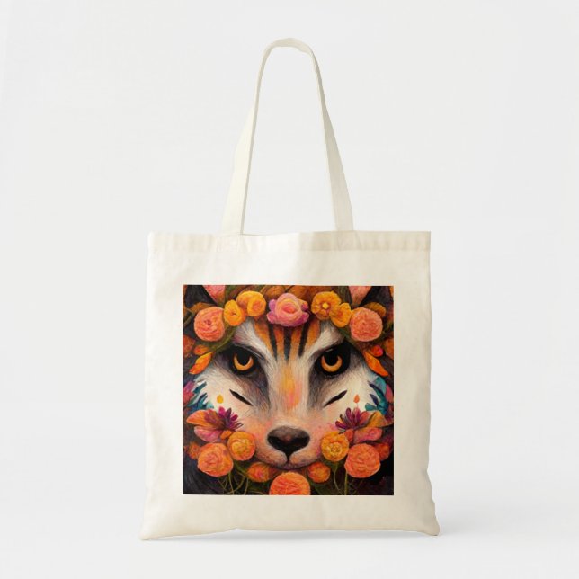 Bolsa de aleta de animal salvaje con flores (Frente)