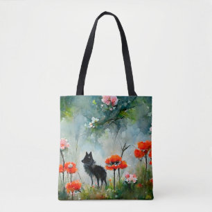 Bolsa de aleta de animal salvaje con flores