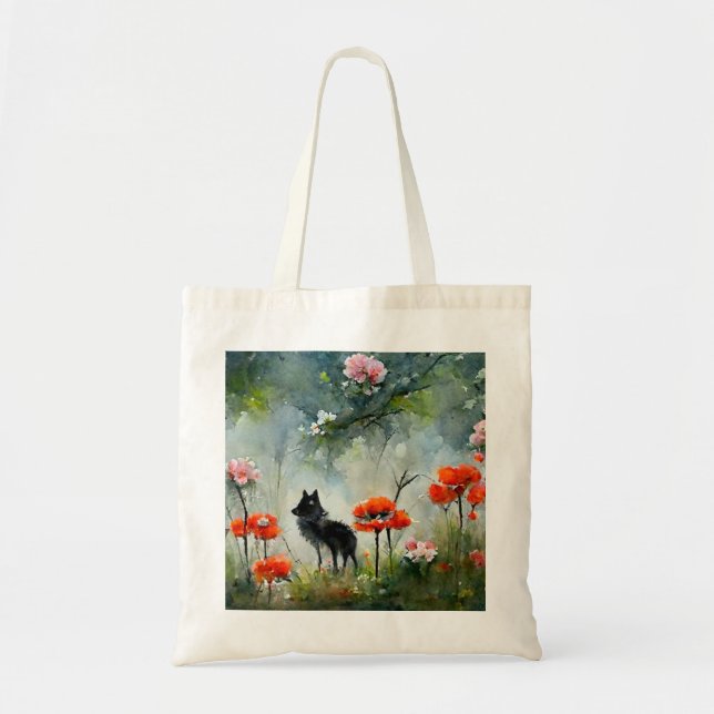 Bolsa de aleta de animal salvaje con flores (Frente)
