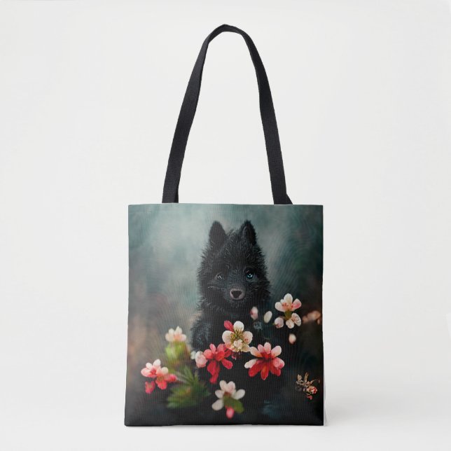 Bolsa de aleta de animal salvaje con flores (Anverso)
