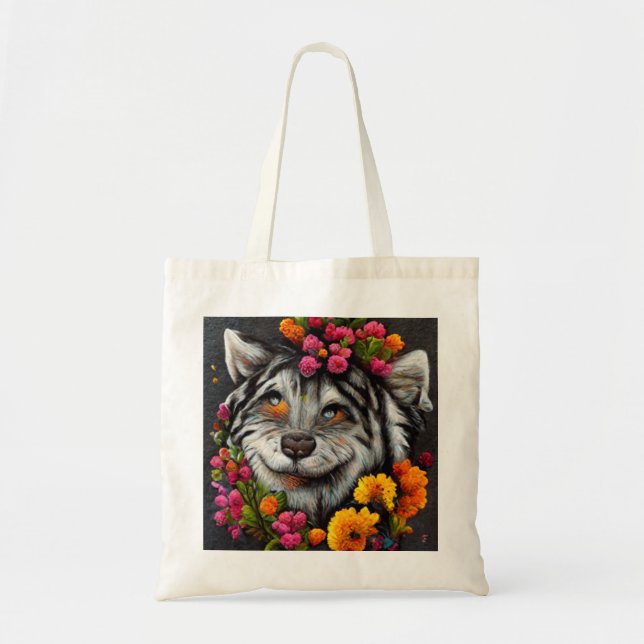 Bolsa de aleta de animal salvaje con flores (Frente)