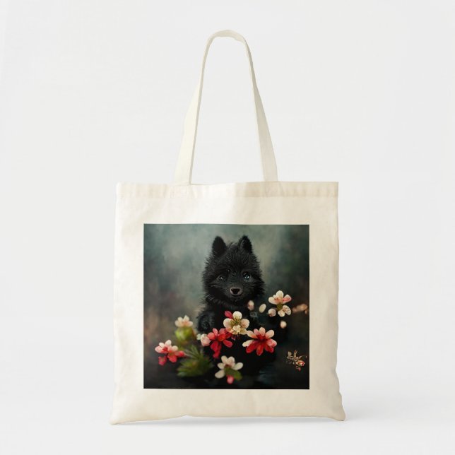 Bolsa de aleta de animal salvaje con flores (Frente)
