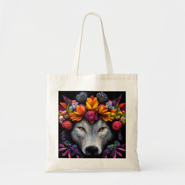 Bolsa de aleta de animal salvaje con flores (Frente)