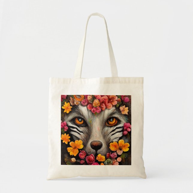 Bolsa de aleta de animal salvaje con flores (Frente)