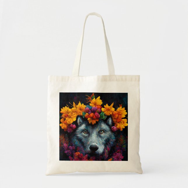 Bolsa de aleta de animal salvaje con flores (Frente)