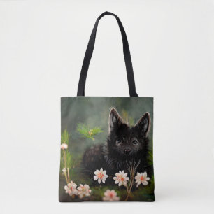 Bolsa de aleta de animal salvaje con flores