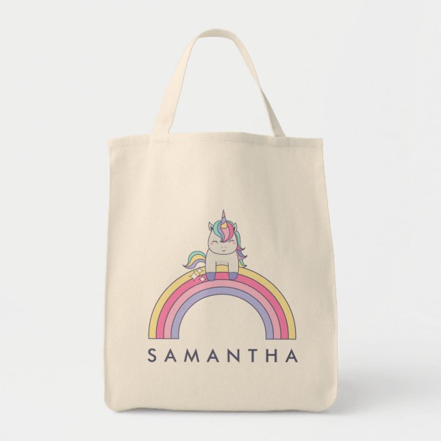 Bolsa de aleta de arcoiris unicornio personalizada (Frente)