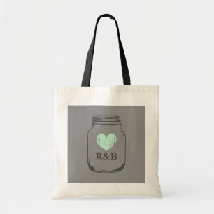 Bolsa de aleta de corazón de tarro de masón gris m